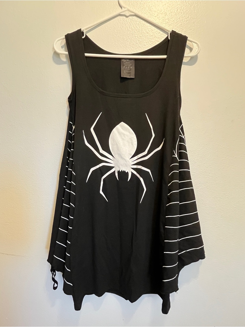 Leg Avenue Black Halloween Costume Dress with White Spider Graphic